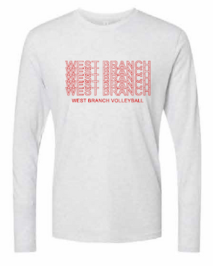 2026 West Branch Volleyball Next Level - Unisex Triblend Long Sleeve T-Shirt (Letter Design)