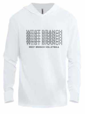 2026 West Branch Volleyball Next Level - Unisex CVC Hoodie Long Sleeve T-Shirt (Letter Design)