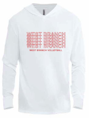 2026 West Branch Volleyball Next Level - Unisex CVC Hoodie Long Sleeve T-Shirt (Letter Design)