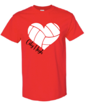 2025 City High Volleyball Gildan - Softstyle® T-Shirt (Heart Design)