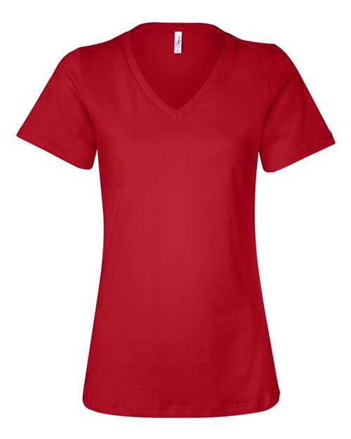 2026 City High Faculty and Staff Bella + Canvas - Women’s Relaxed Jersey V-Neck Tee (Little Hawk Design)