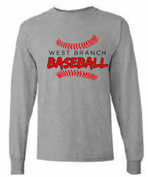 2026 West Branch Baseball Gildan - Softstyle® Long Sleeve T-Shirt (Threads)