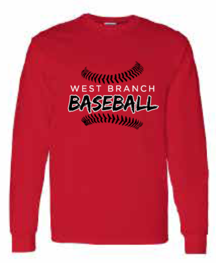 2026 West Branch Baseball Gildan - Softstyle® Long Sleeve T-Shirt (Threads)