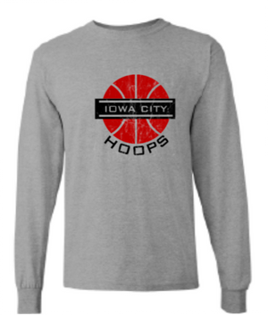 2024 Iowa City Hoops Gildan - Heavy Cotton™ Long Sleeve T-Shirt (Ball Design)