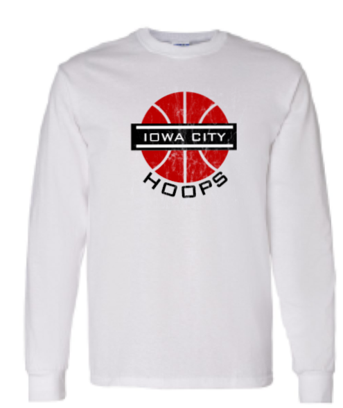 2024 Iowa City Hoops Gildan - Heavy Cotton™ Long Sleeve T-Shirt (Ball Design)