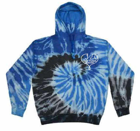 2026 Spring Safe Haven Colortone - Unisex Tie-Dyed Cloud Inside-Out Fleece Hooded Sweatshirt (with back design)