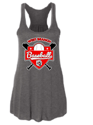 2026 West Branch Baseball BELLA + CANVAS - Women's Flowy Racerback Tank (Logo)