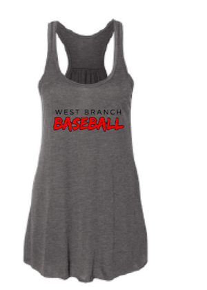 2026 West Branch Baseball BELLA + CANVAS - Women's Flowy Racerback Tank (Baseball)