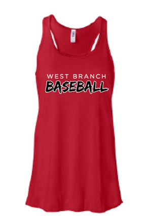 2026 West Branch Baseball BELLA + CANVAS - Women's Flowy Racerback Tank (Baseball)