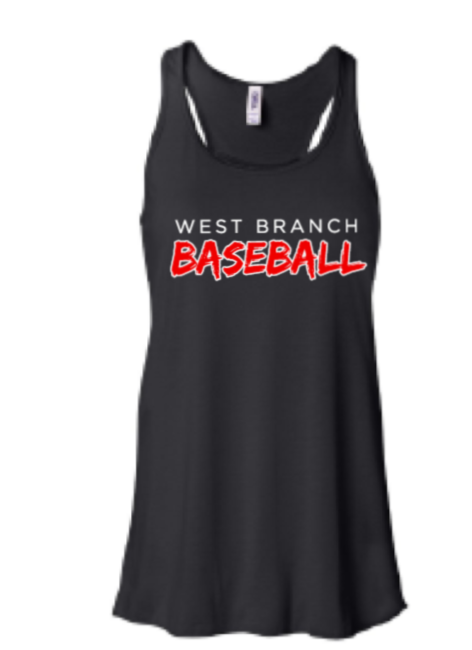 2026 West Branch Baseball BELLA + CANVAS - Women's Flowy Racerback Tank (Baseball)