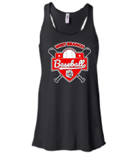 2026 West Branch Baseball BELLA + CANVAS - Women's Flowy Racerback Tank (Logo)