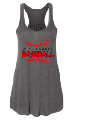 2026 West Branch Baseball BELLA + CANVAS - Women's Flowy Racerback Tank (Threads)