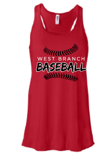 2026 West Branch Baseball BELLA + CANVAS - Women's Flowy Racerback Tank (Threads)