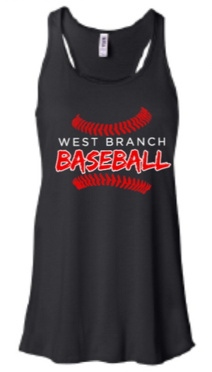 2026 West Branch Baseball BELLA + CANVAS - Women's Flowy Racerback Tank (Threads)