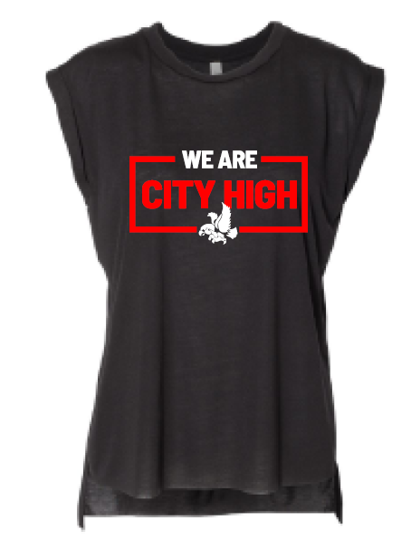 2025 City High Fall Spirit Bella + Canvas - Women’s Flowy Rolled Cuffs Muscle Tee (We Are Design)