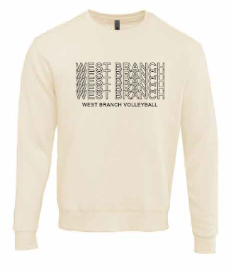 2026 West Branch Volleyball Next Level - Unisex Santa Barbara Crewneck Sweatshirt (Letter Design)