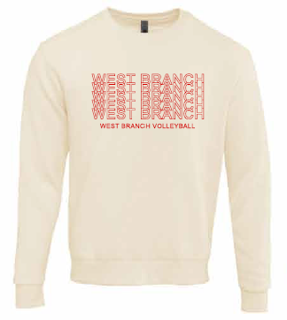 2026 West Branch Volleyball Next Level - Unisex Santa Barbara Crewneck Sweatshirt (Letter Design)