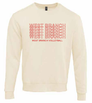 2026 West Branch Volleyball Next Level - Unisex Santa Barbara Crewneck Sweatshirt (Letter Design)