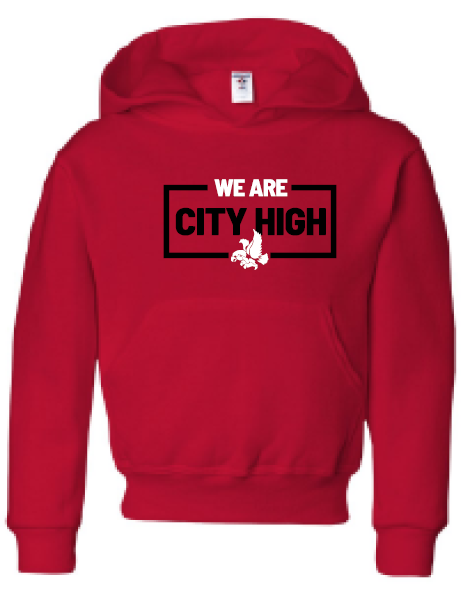 2025 City High Fall Spirit Jerzees - <b>Youth</b> NuBlend® Hooded Sweatshirt (We Are Design)