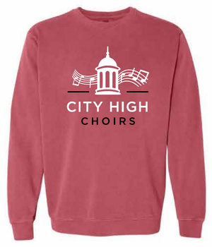 2026 City High Choirs Comfort Colors - Unisex Garment-Dyed Crewneck Sweatshirt