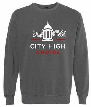 2026 City High Choirs Comfort Colors - Unisex Garment-Dyed Crewneck Sweatshirt
