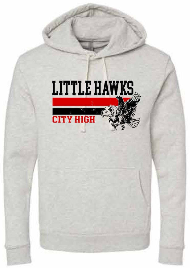2026 City High Fall Spirit Store Next Level - Unisex Malibu Hooded Sweatshirt (Little Hawk Design)