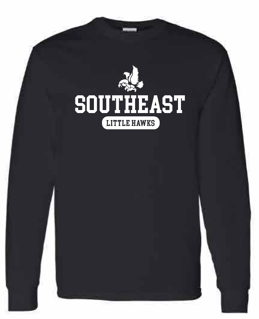 2026 Southeast Middle School Gildan - Heavy Cotton™ Long Sleeve T-Shirt (Little Hawks)