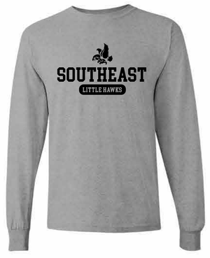 2026 Southeast Middle School Gildan - Heavy Cotton™ Long Sleeve T-Shirt (Little Hawks)