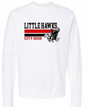 2026 City High Fall Spirit Store Independent Trading Co. - Unisex Midweight Crewneck Sweatshirt (LIttle Hawks Design)