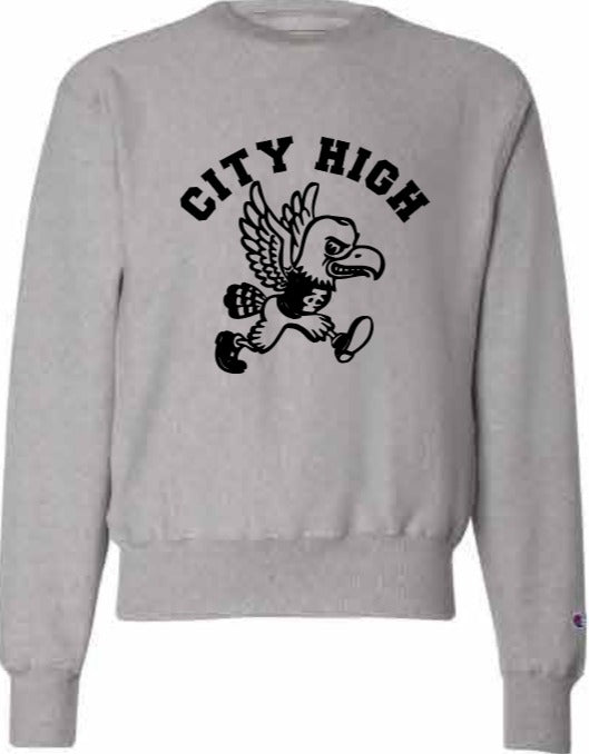 2026 City High Fall Spirit Store Champion - Reverse Weave® Crewneck Sweatshirt (Louie Design)