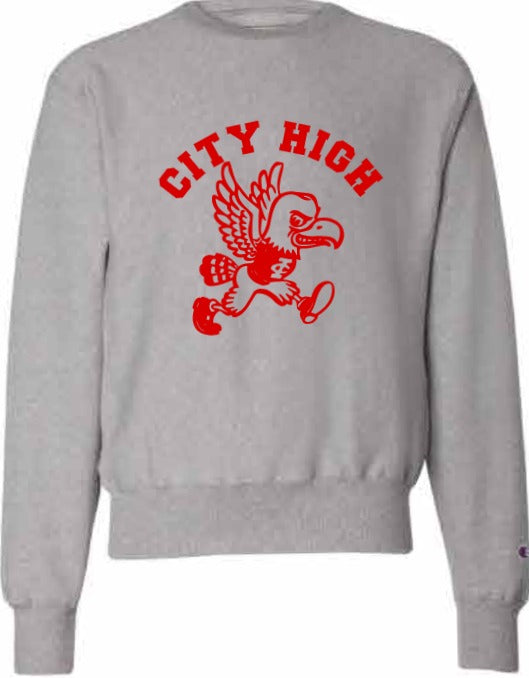 2026 City High Fall Spirit Store Champion - Reverse Weave® Crewneck Sweatshirt (Louie Design)