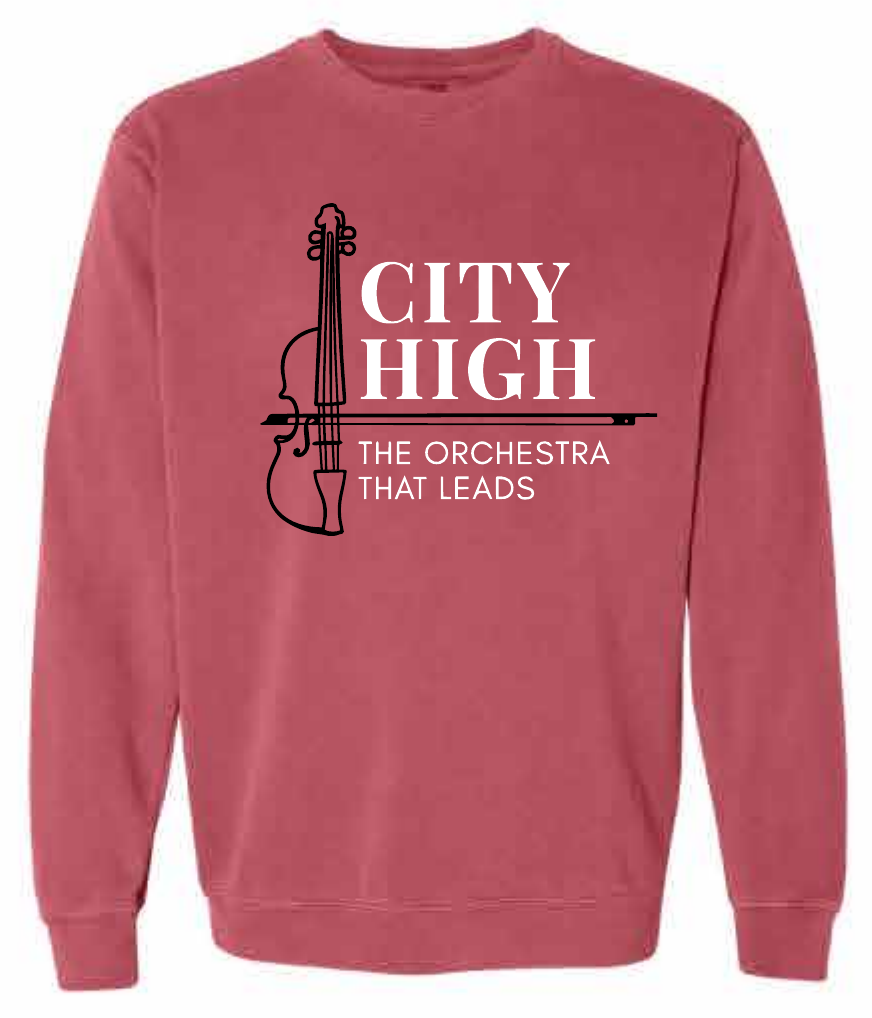 2026 City High Orchestra Comfort Colors - Unisex Garment-Dyed Crewneck Sweatshirt