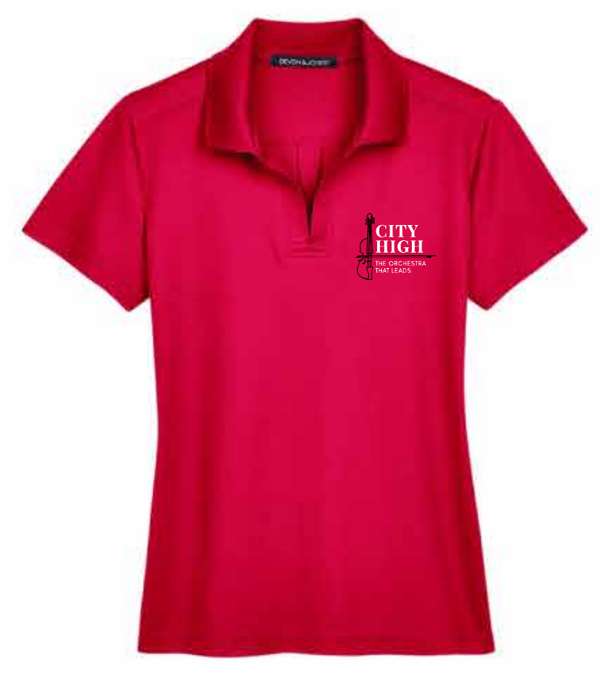 2026 City High Orchestra Devon & Jones - Women's CrownLux Performance® Plaited Polo