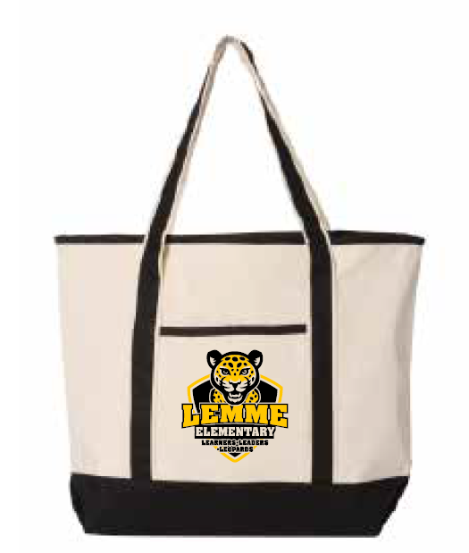 2025 Lemme Leopards Q-Tees - 34.6L Large Canvas Deluxe Tote (Logo Design)