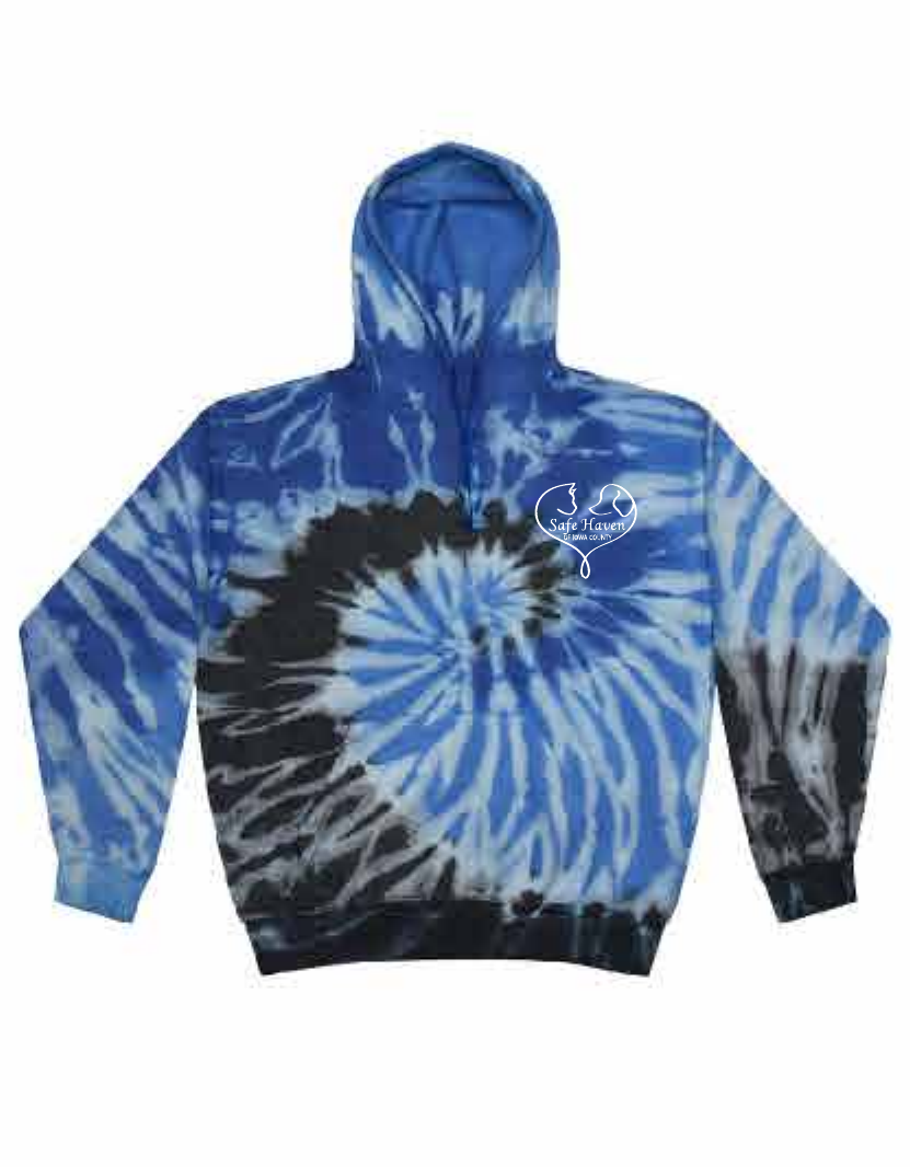 2026 Fall Safe Haven Colortone - Unisex Tie-Dyed Cloud Inside-Out Fleece Hooded Sweatshirt