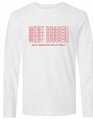 2026 West Branch Volleyball Gildan - Softstyle® Long Sleeve T-Shirt (Letter Design)