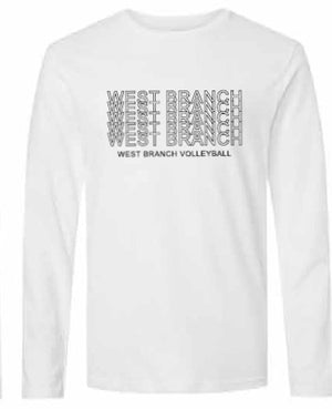2026 West Branch Volleyball Gildan - Softstyle® Long Sleeve T-Shirt (Letter Design)
