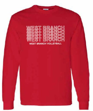 2026 West Branch Volleyball Gildan - Softstyle® Long Sleeve T-Shirt (Letter Design)
