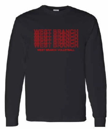 2026 West Branch Volleyball Gildan - Softstyle® Long Sleeve T-Shirt (Letter Design)
