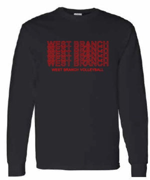 2026 West Branch Volleyball Gildan - Softstyle® Long Sleeve T-Shirt (Letter Design)