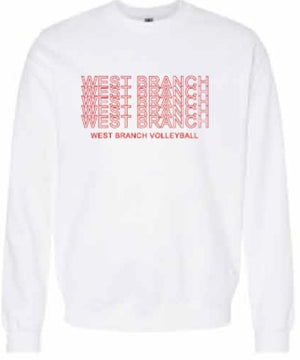 2026 West Branch Volleyball Gildan - Unisex Softstyle® Midweight Crewneck Sweatshirt (Letter Design)