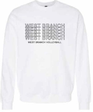 2026 West Branch Volleyball Gildan - Unisex Softstyle® Midweight Crewneck Sweatshirt (Letter Design)