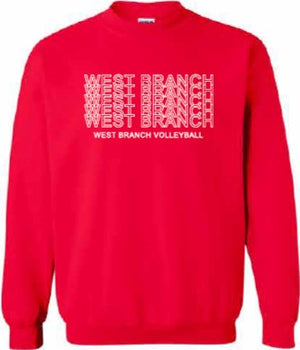 2026 West Branch Volleyball Gildan - Unisex Softstyle® Midweight Crewneck Sweatshirt (Letter Design)