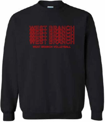 2026 West Branch Volleyball Gildan - Unisex Softstyle® Midweight Crewneck Sweatshirt (Letter Design)