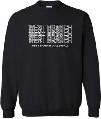 2026 West Branch Volleyball Gildan - Unisex Softstyle® Midweight Crewneck Sweatshirt (Letter Design)