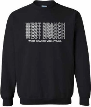 2026 West Branch Volleyball Gildan - Unisex Softstyle® Midweight Crewneck Sweatshirt (Letter Design)