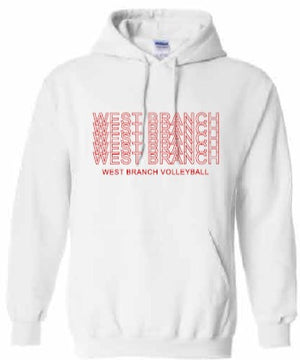 2026 West Branch Volleyball Gildan - Heavy Blend™ Hooded Sweatshirt (Letter Design)