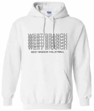 2026 West Branch Volleyball Gildan - Heavy Blend™ Hooded Sweatshirt (Letter Design)