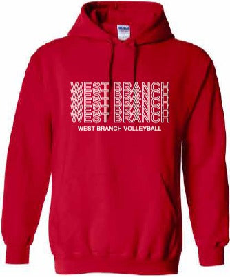 2026 West Branch Volleyball Gildan - Heavy Blend™ Hooded Sweatshirt (Letter Design)