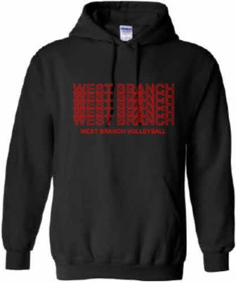 2026 West Branch Volleyball Gildan - Unisex Softstyle® Midweight Hooded Sweatshirt (Letter Design)